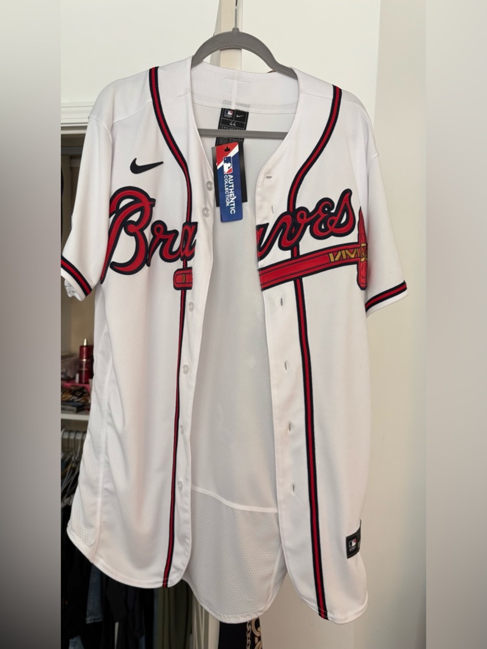 Atlanta Braves Nike Home Authentic Jersey - White. New with tags. Size 44 (L)